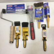 7 x Painters Hand Tools | Brushes | Roller | Scraper