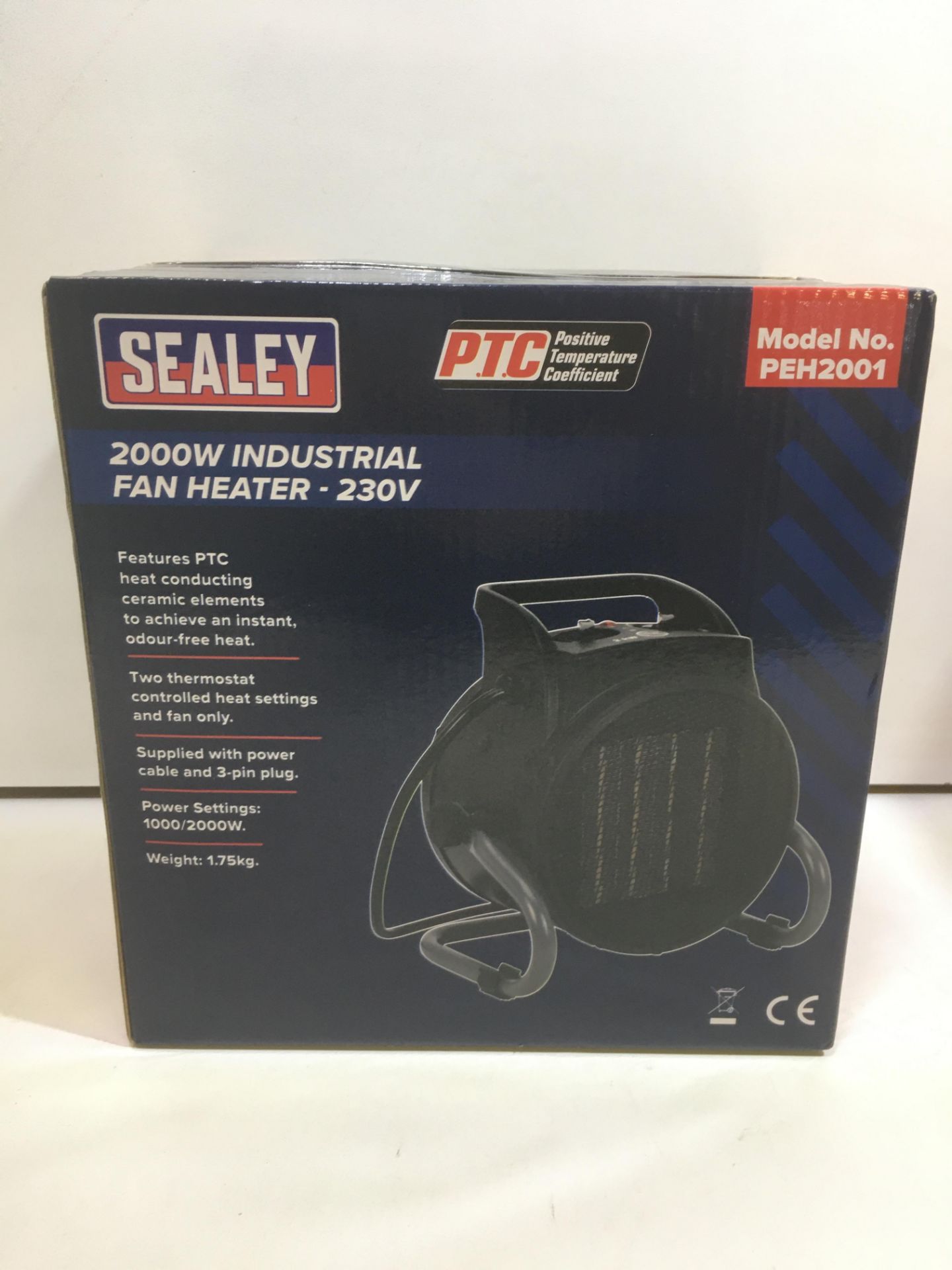 2 x Sealey 200W Industrial Fan Heater - 230V | PEH2001 - Image 2 of 2