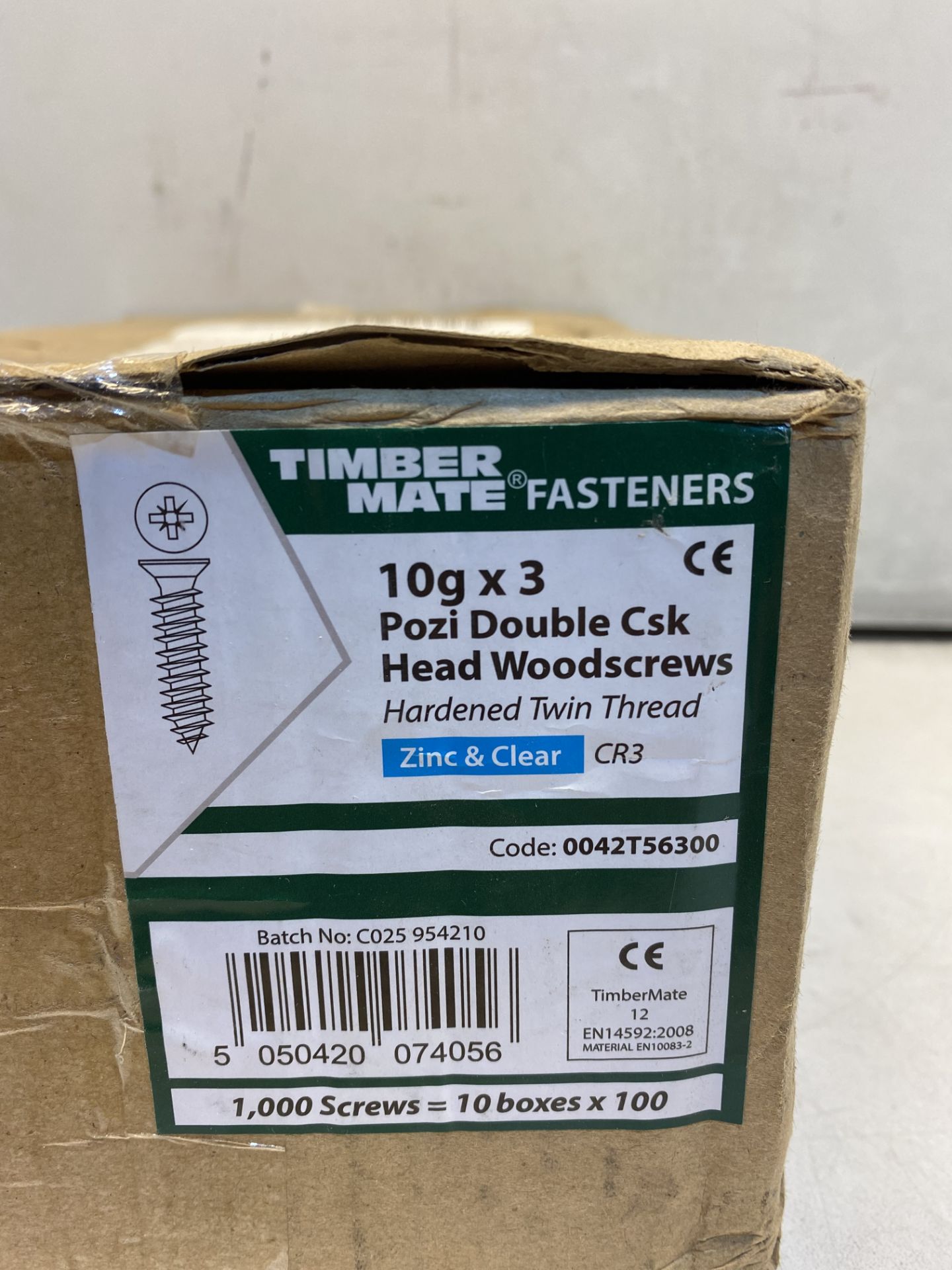 10 x Boxes Of Timber Mate 10 x 3 Pozi Double Csk Head Woodscrews ( 100 Per Box ) - Image 2 of 2