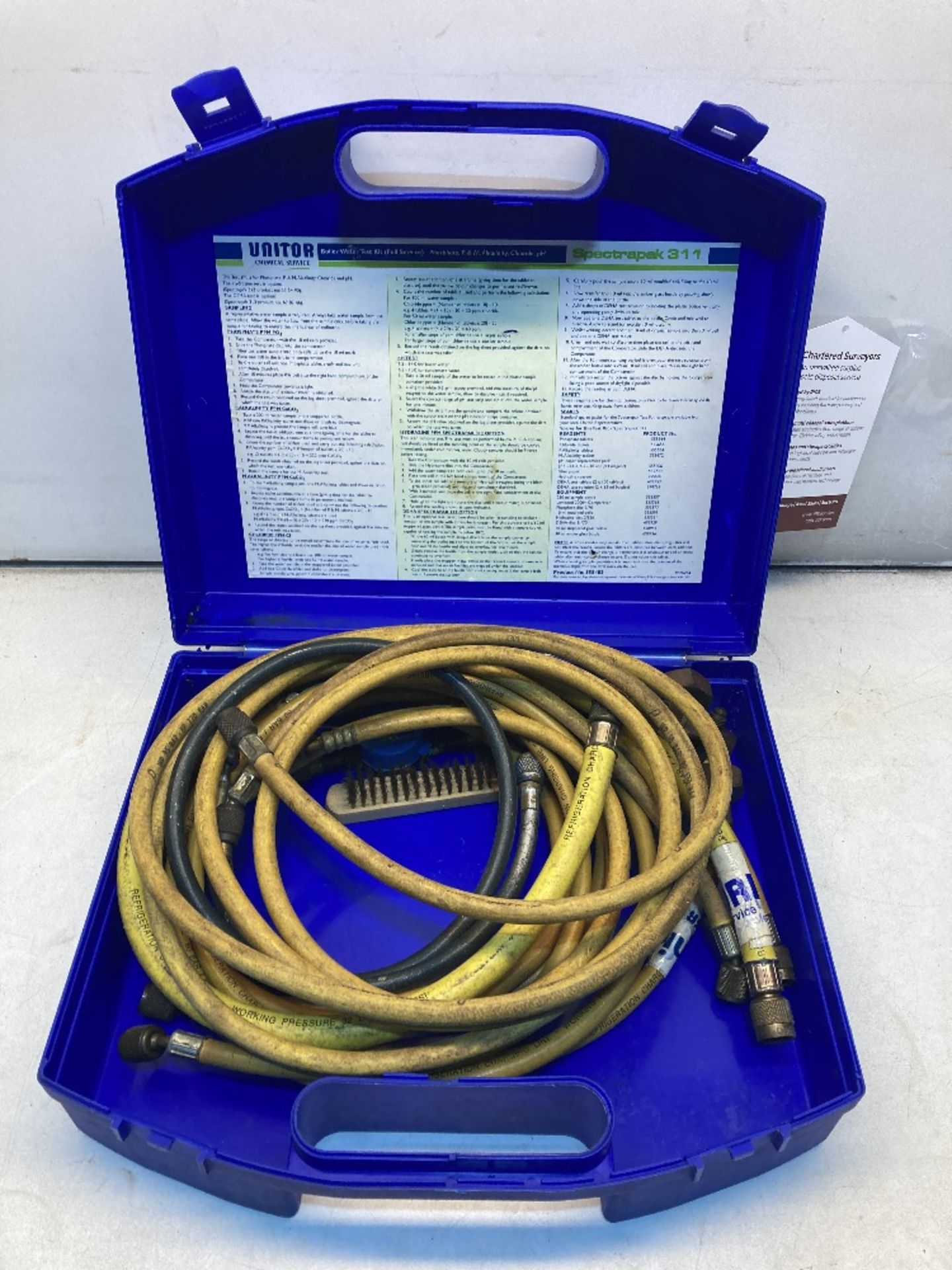 Hardcase Containing Refrigeration Charging Lines & Misc. Components