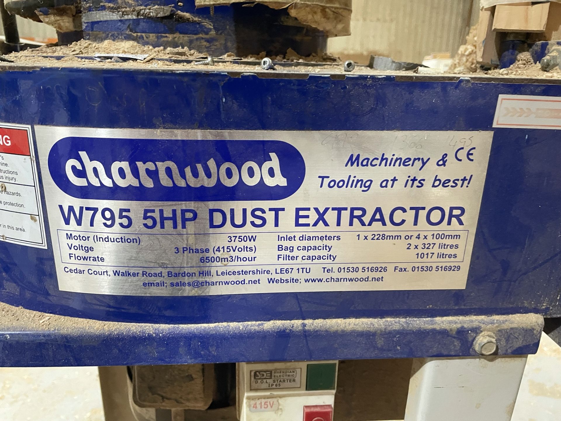 Charnwood W795 Heavy Duty Professional Double Bag Dust Extractor - Image 5 of 5