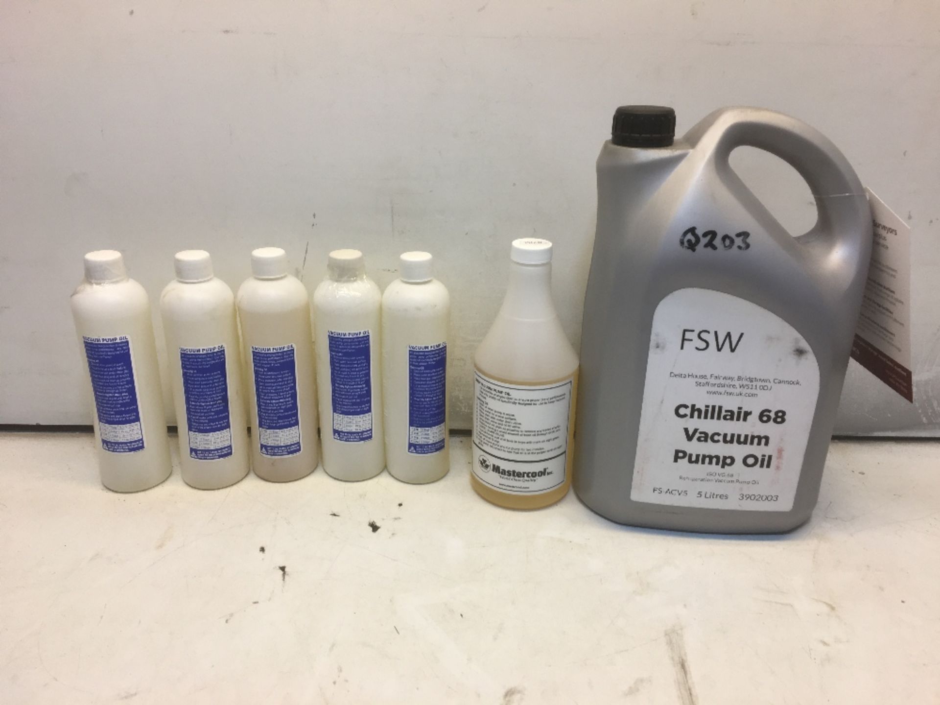 7 x Various Bottles of Vacuum Pump Oil As Listed