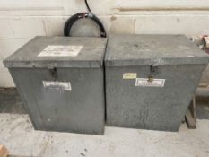 2 x Metal Flammable Material Storage Boxes w/ Contents | As Pictured
