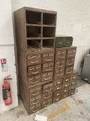 Various Multi Drawer Units w/ Woodworking Machinery Tooling | As Pictured