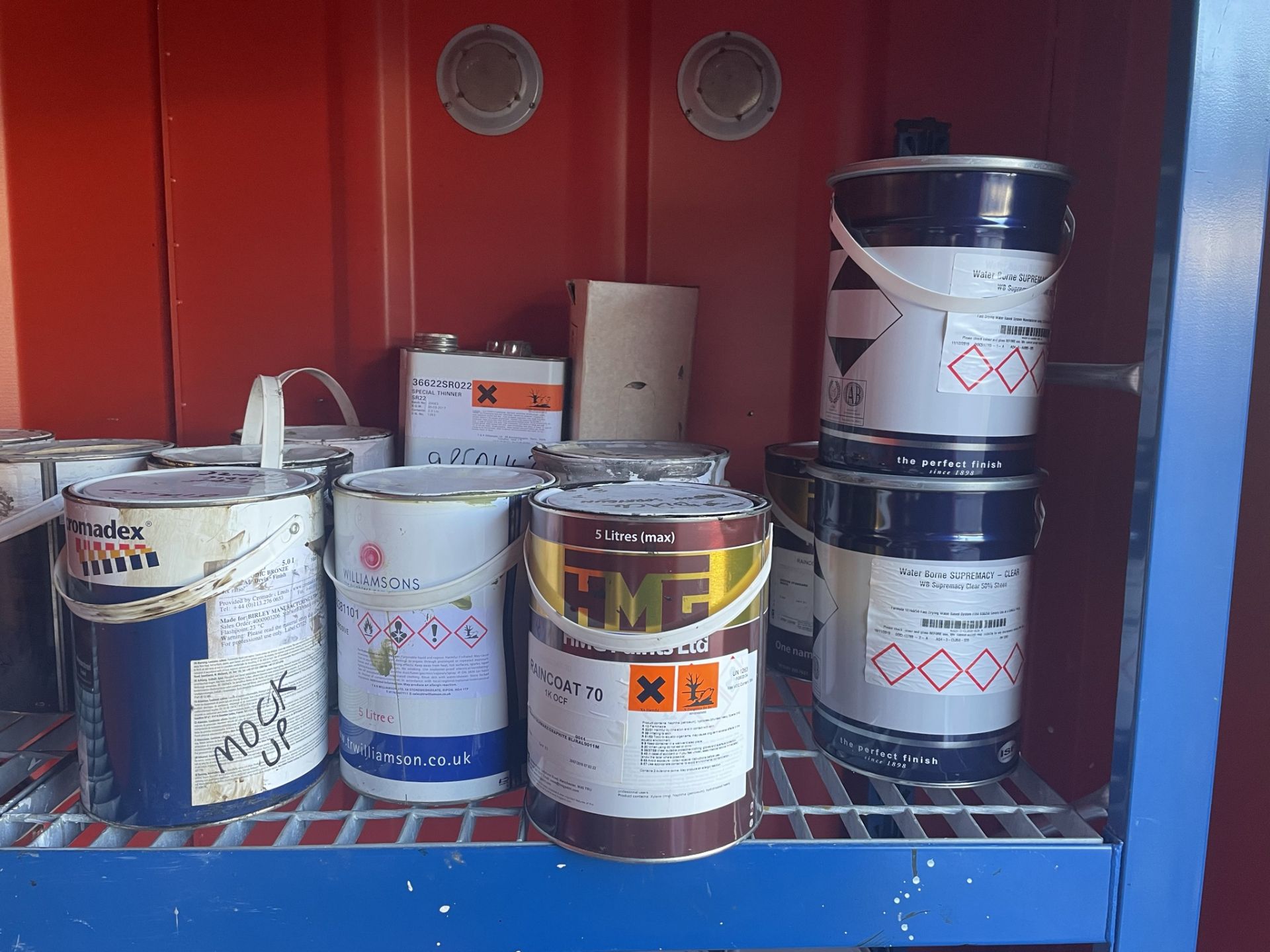 Metal Paint Storage Container w/ Contents - Image 8 of 23