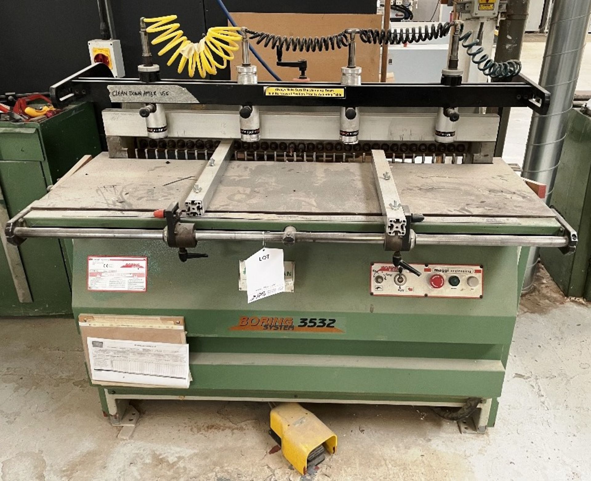 Maggi 3532 4 Head Boring Machine w/ Tool Cabinet & Tooling | YOM: 1999