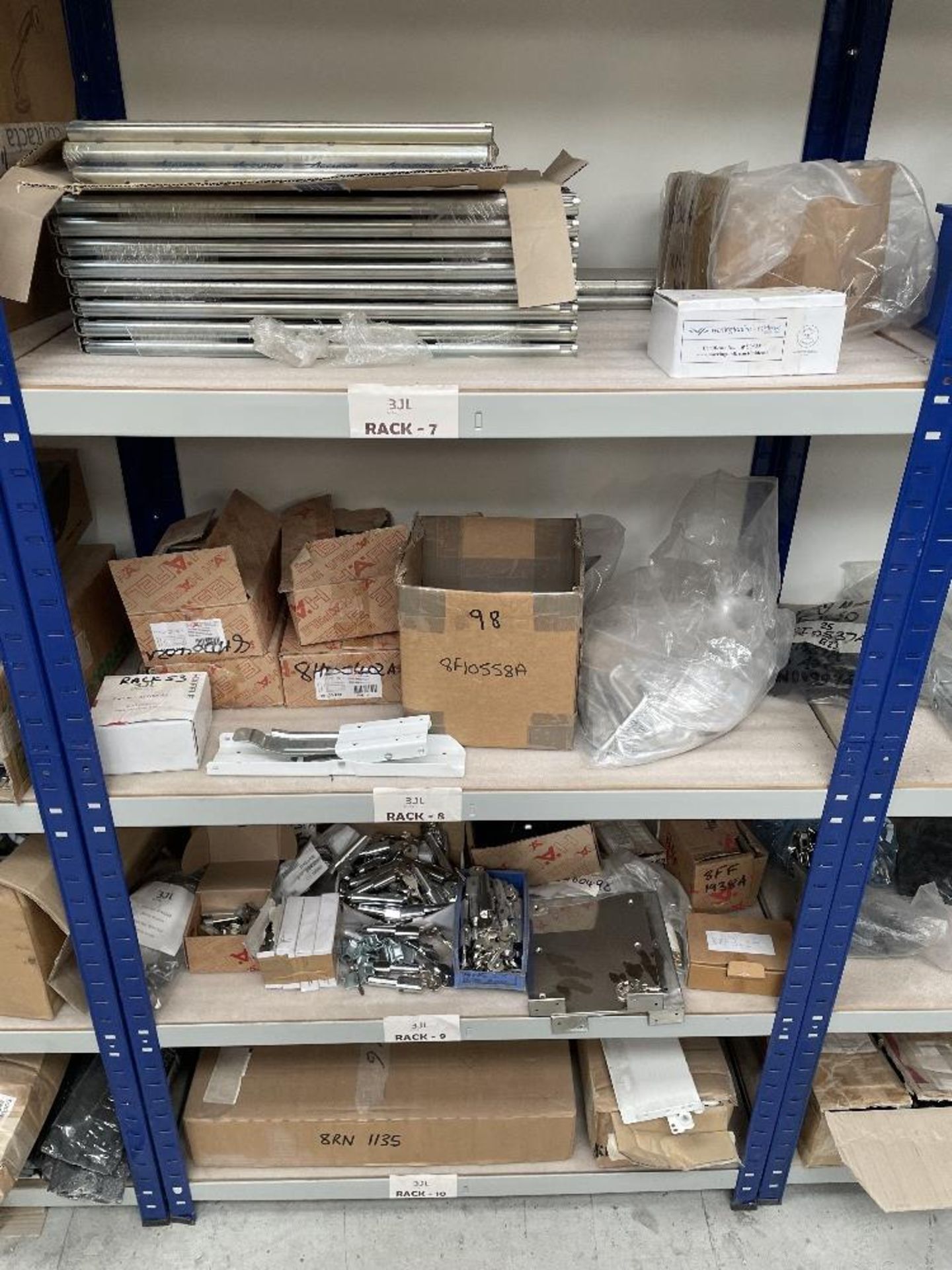 3 Bays of Shelving w/ Furniture Fixings & Fittings Stock | As Pictured - Image 8 of 17