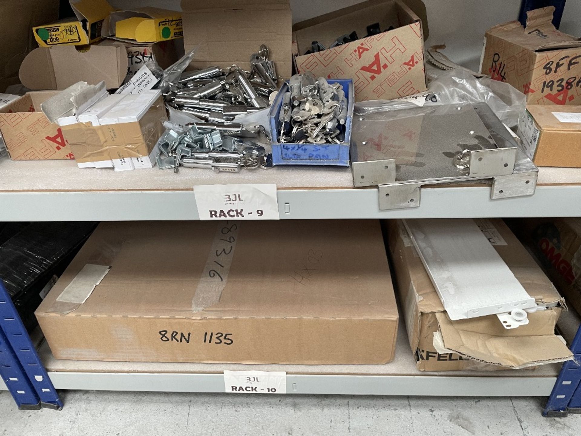 3 Bays of Shelving w/ Furniture Fixings & Fittings Stock | As Pictured - Image 12 of 17