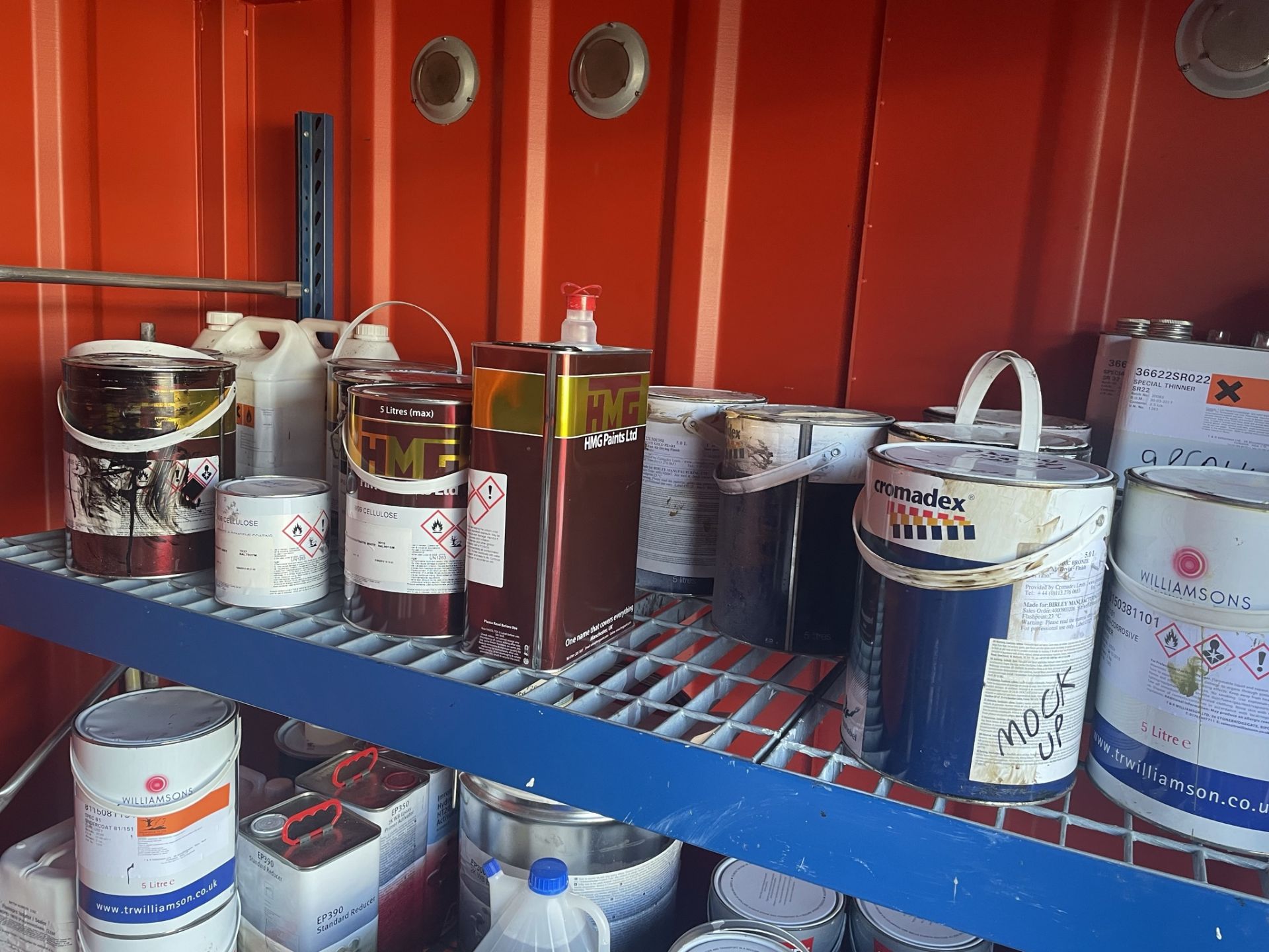 Metal Paint Storage Container w/ Contents - Image 9 of 23