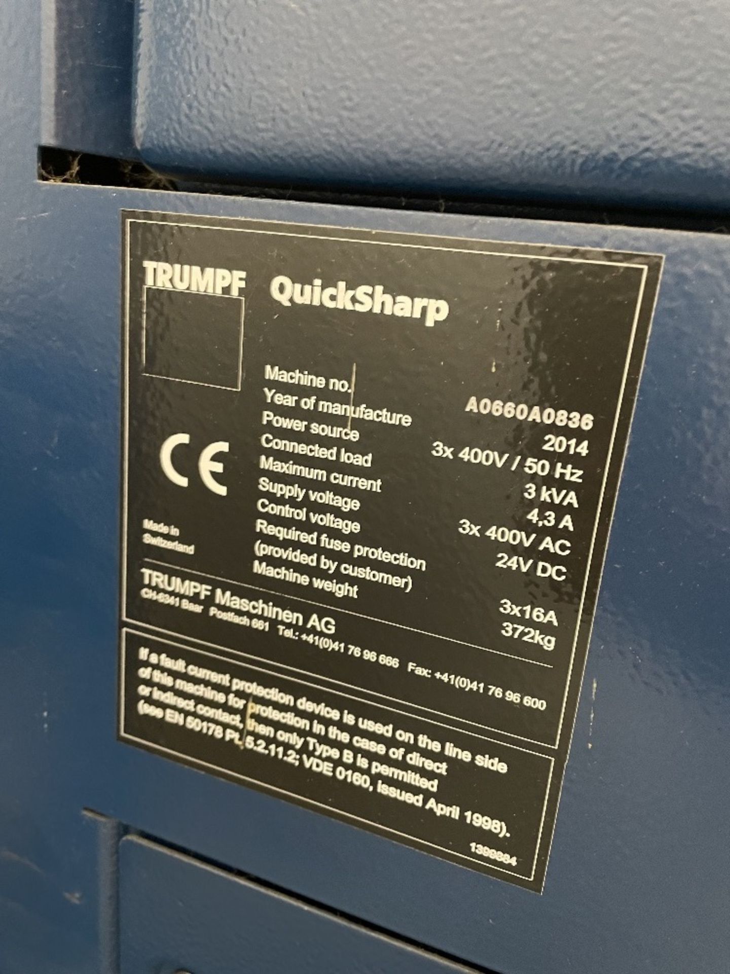 Trumpf QuickSharp Automatic Tool Grinder | YOM: 2014 - Image 2 of 4