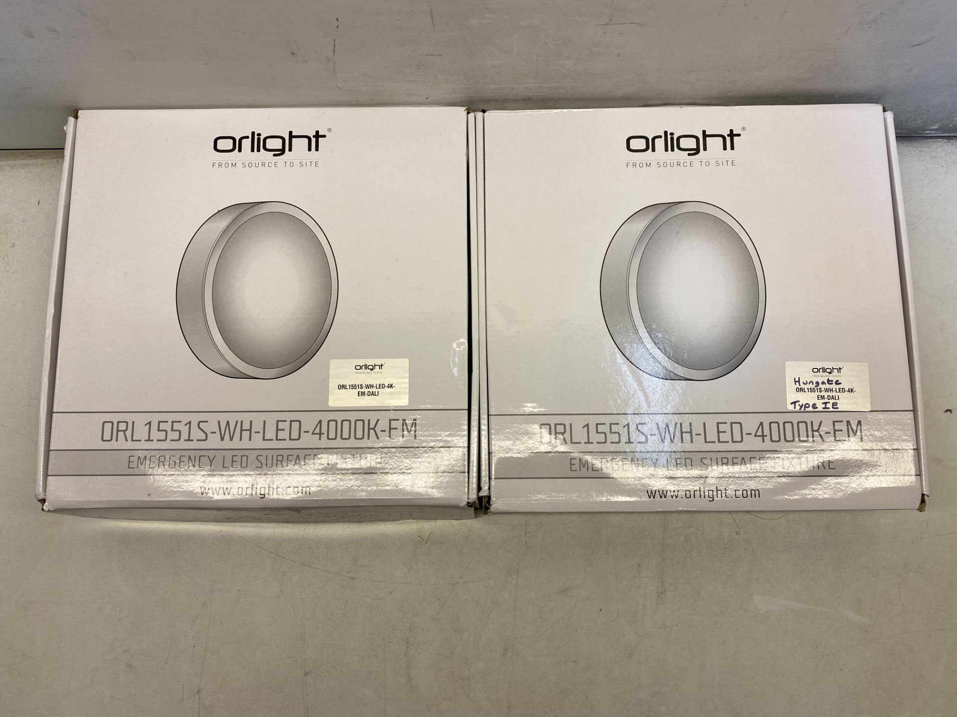 2 x ORLIGHT ORL1551S-WH-LED-400K-EM Emergency LED Surface Fixture