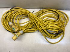 Large 110v 3 Pin Male & Female Yellow Extension Leed | See Pictures