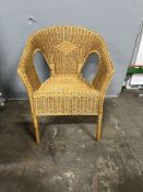 7 x Brown Wicker Bucket Chairs