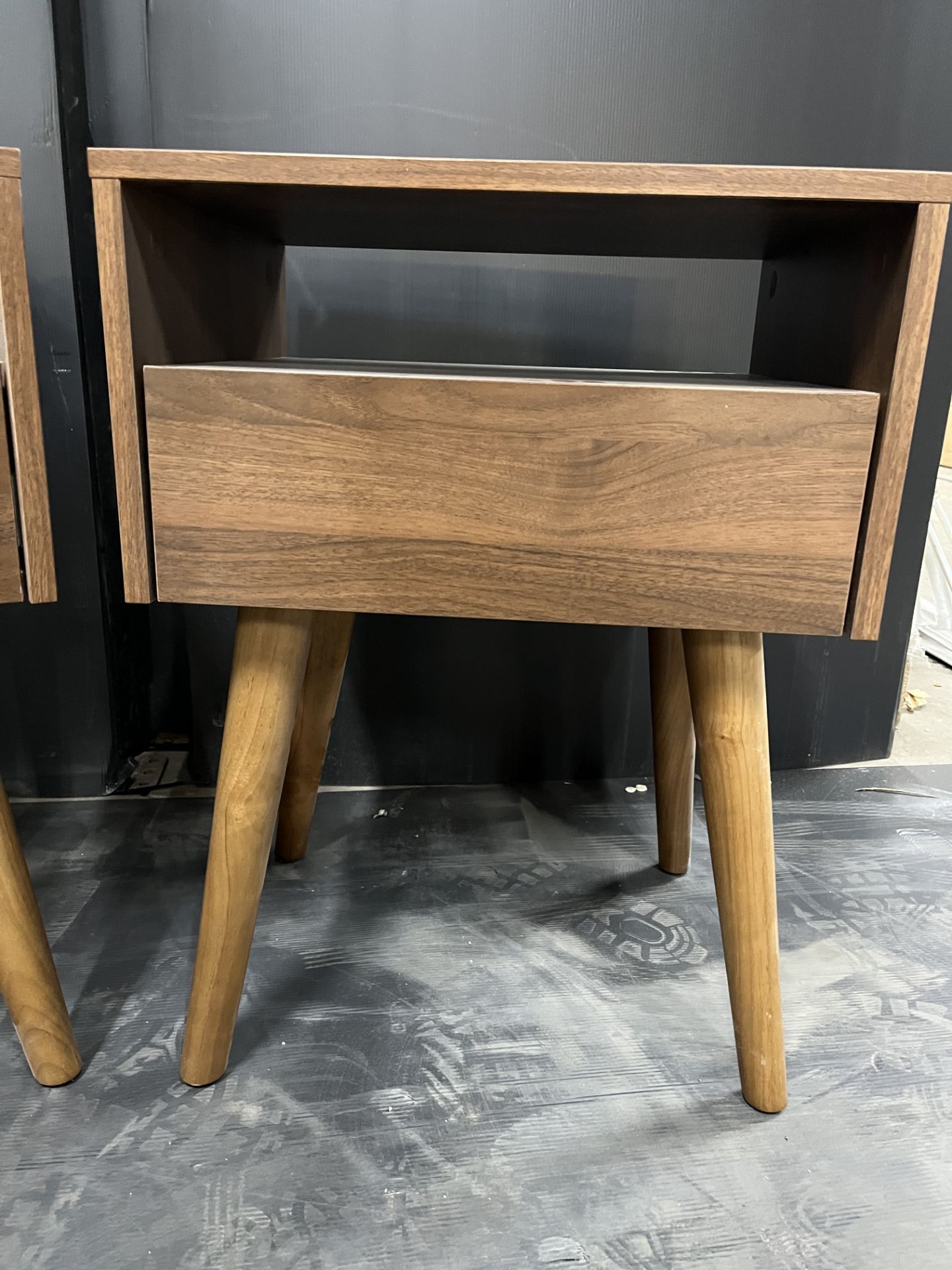 2 x Dark Brown Single Drawer Bedside Cabinets - Image 2 of 2