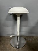 7 x White Adjustable Bar Stools W/ Footrest