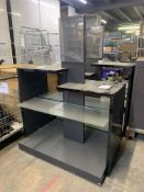 Black Display Stand W/ Glass Shelves