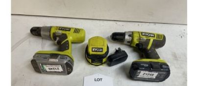 2 x Ryobi CDC1802 Hammer Drills w/ Charger