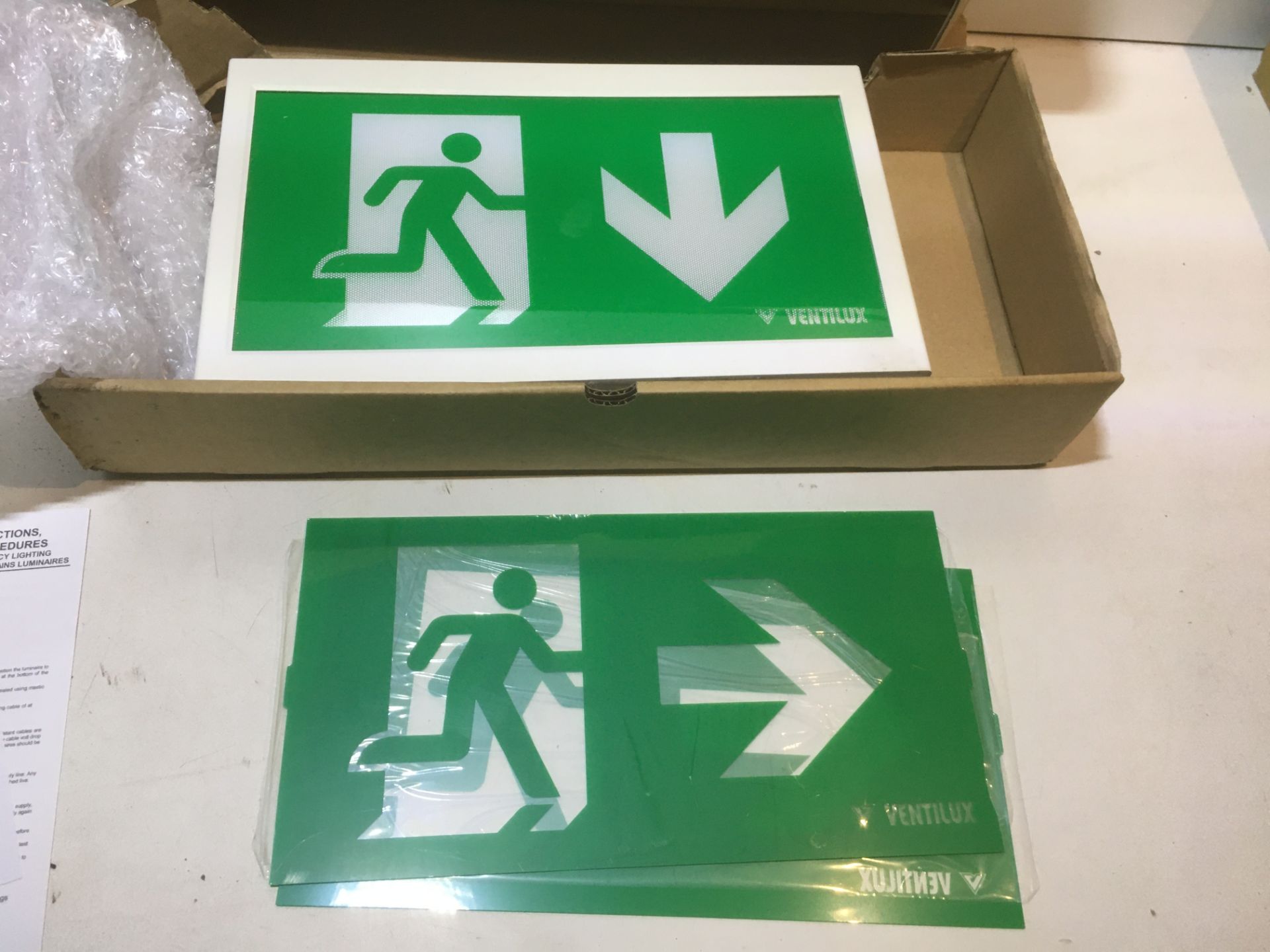 5 x Ventilux Fire Escape Emergency Lighting As Per Description