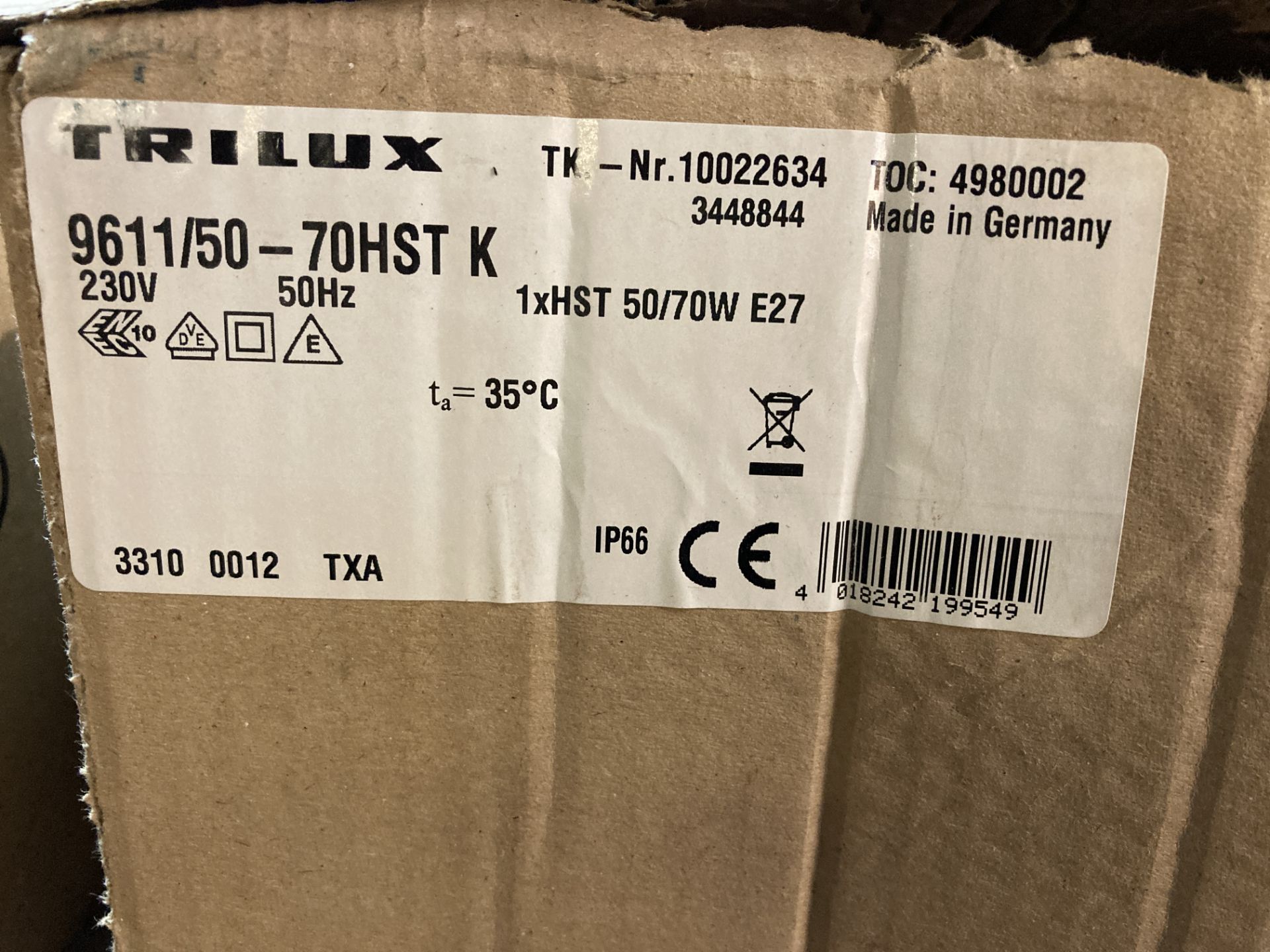 4 x Trilux Lighting 9611/50 70 HST K Street Lamps (NO BULBS) - Image 4 of 5