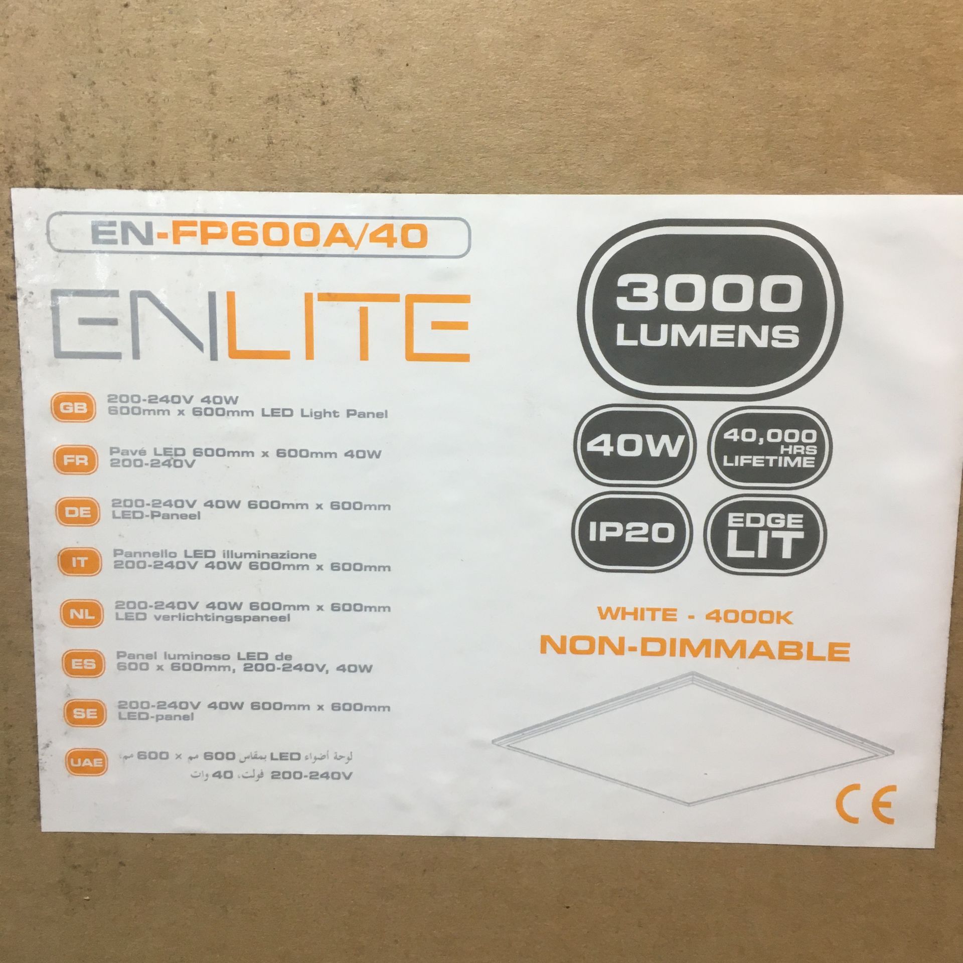 5 x Enlite EN-FP600A/40 LED Light Panel | 40W