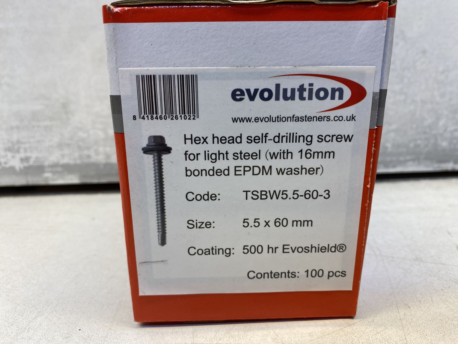 12 x Boxes Of Evolution Hex Head Self-Drilling Screws For Light Steel (With 16mm Bonded EPDM Washer) - Image 2 of 2