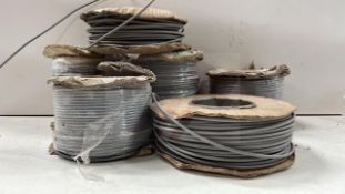 5 x Reels Of Grey Single Core Wire