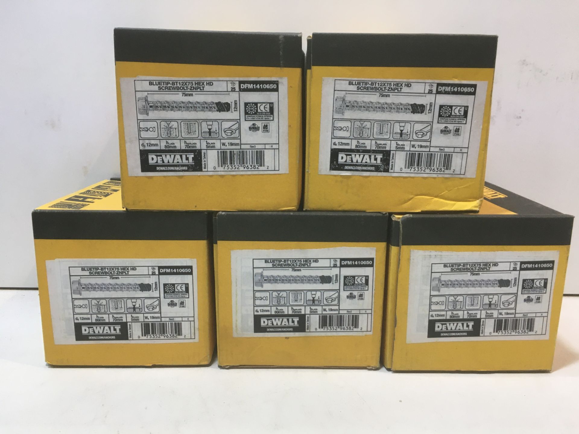 5 x Packs of DeWalt Bluetip-BT Hex Head Screw Bolt | DFM1410650