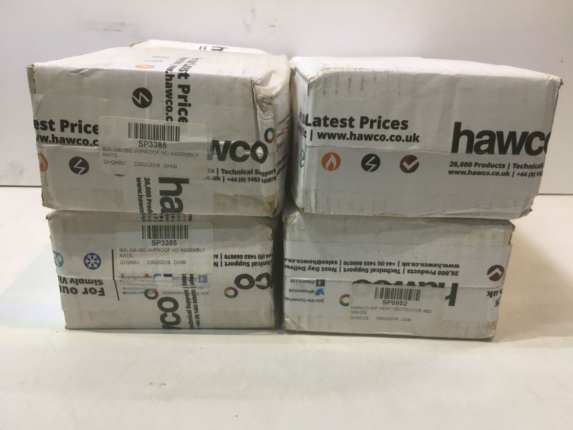 4 x Hawco Detect-A-Fire Heat Detectors W/ Weather Proof Box