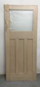 LPDDoors Oak 35mm Top Light Door DX30S W/ Frosted Glass | 78'' x 33''
