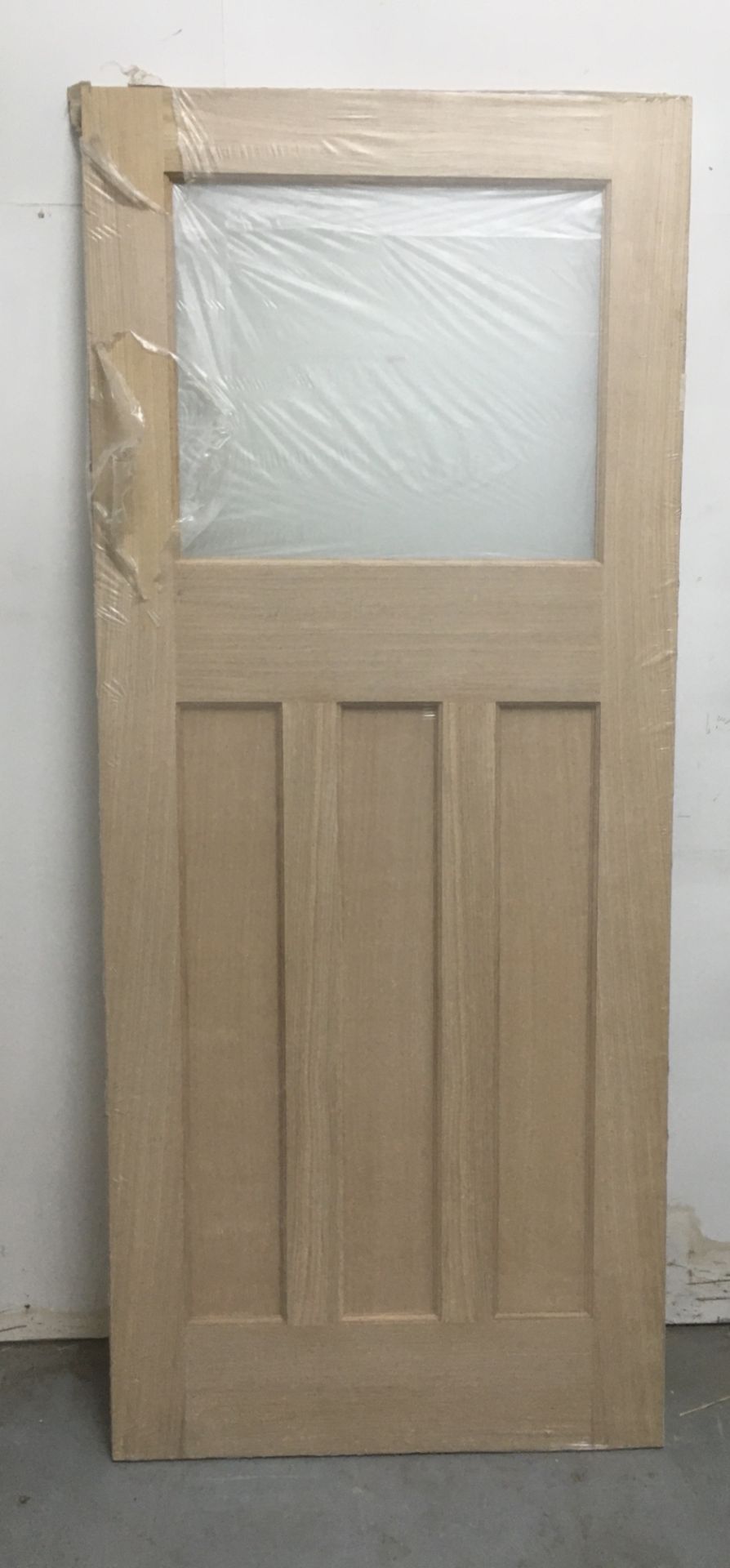 LPDDoors Oak 35mm Top Light Door DX30S W/ Frosted Glass | 78'' x 33''