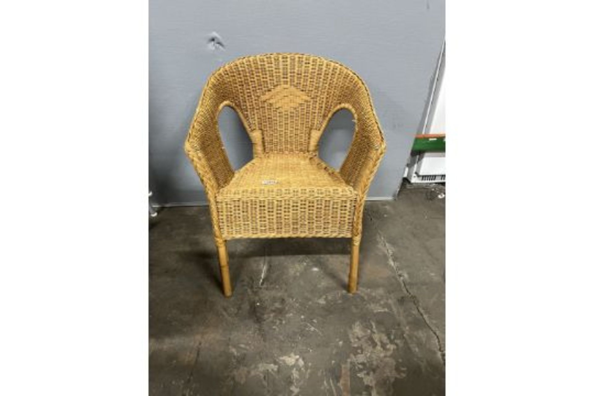 7 x Brown Wicker Bucket Chairs