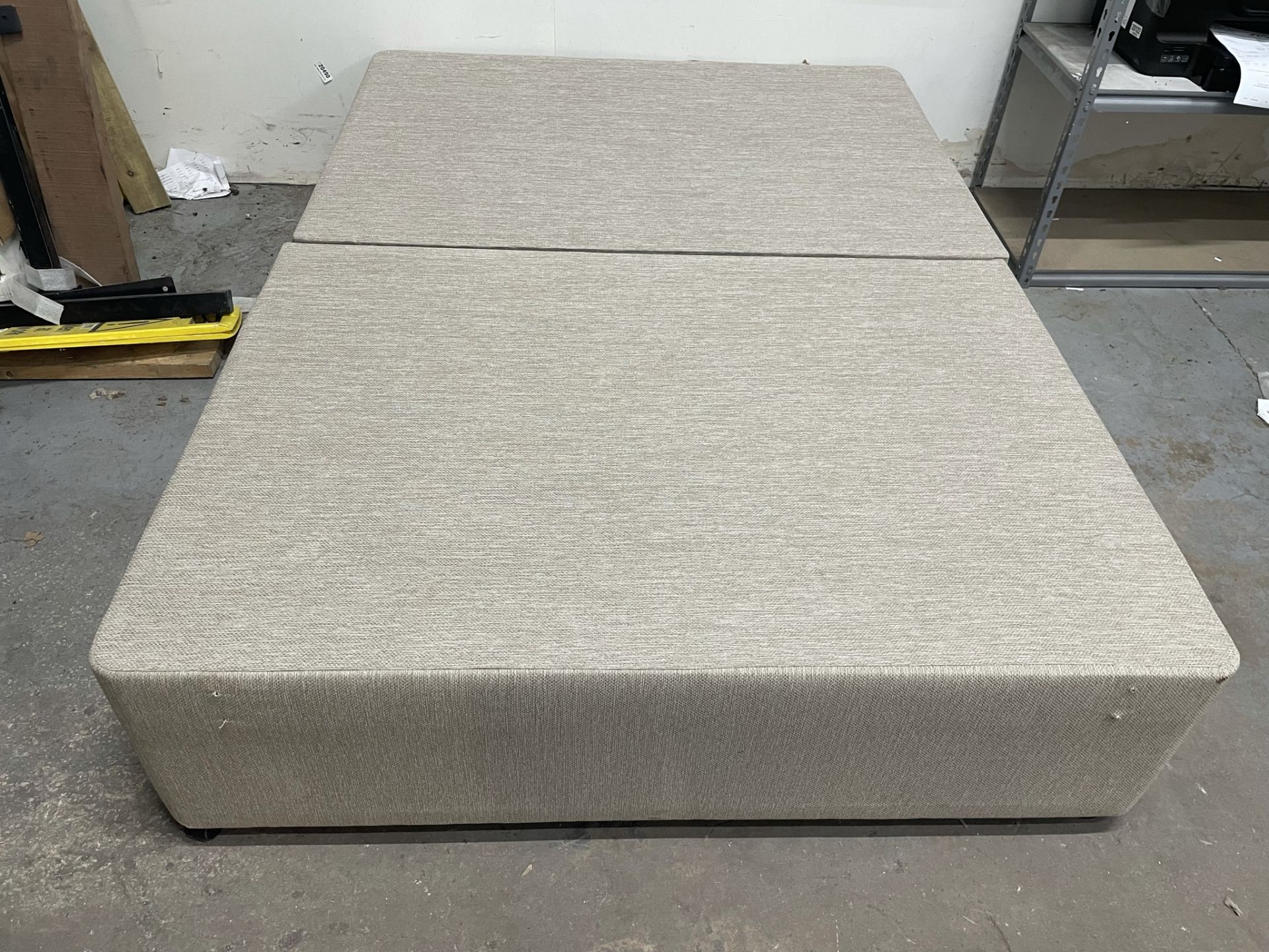 Ex Display Upholstered Double Divan Bed w/ 2 x Drawers in Cream Fabric - Image 2 of 3