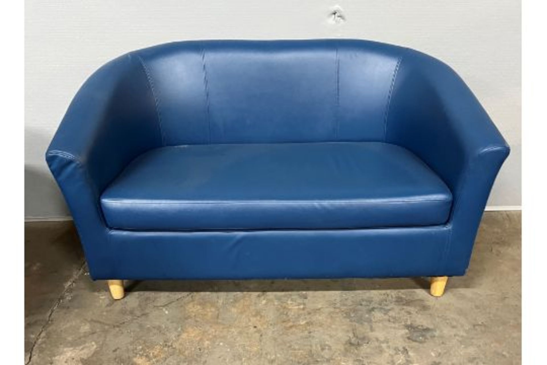 2 Seat Faux Leather Sofa W/ Matching Chair - Image 2 of 2