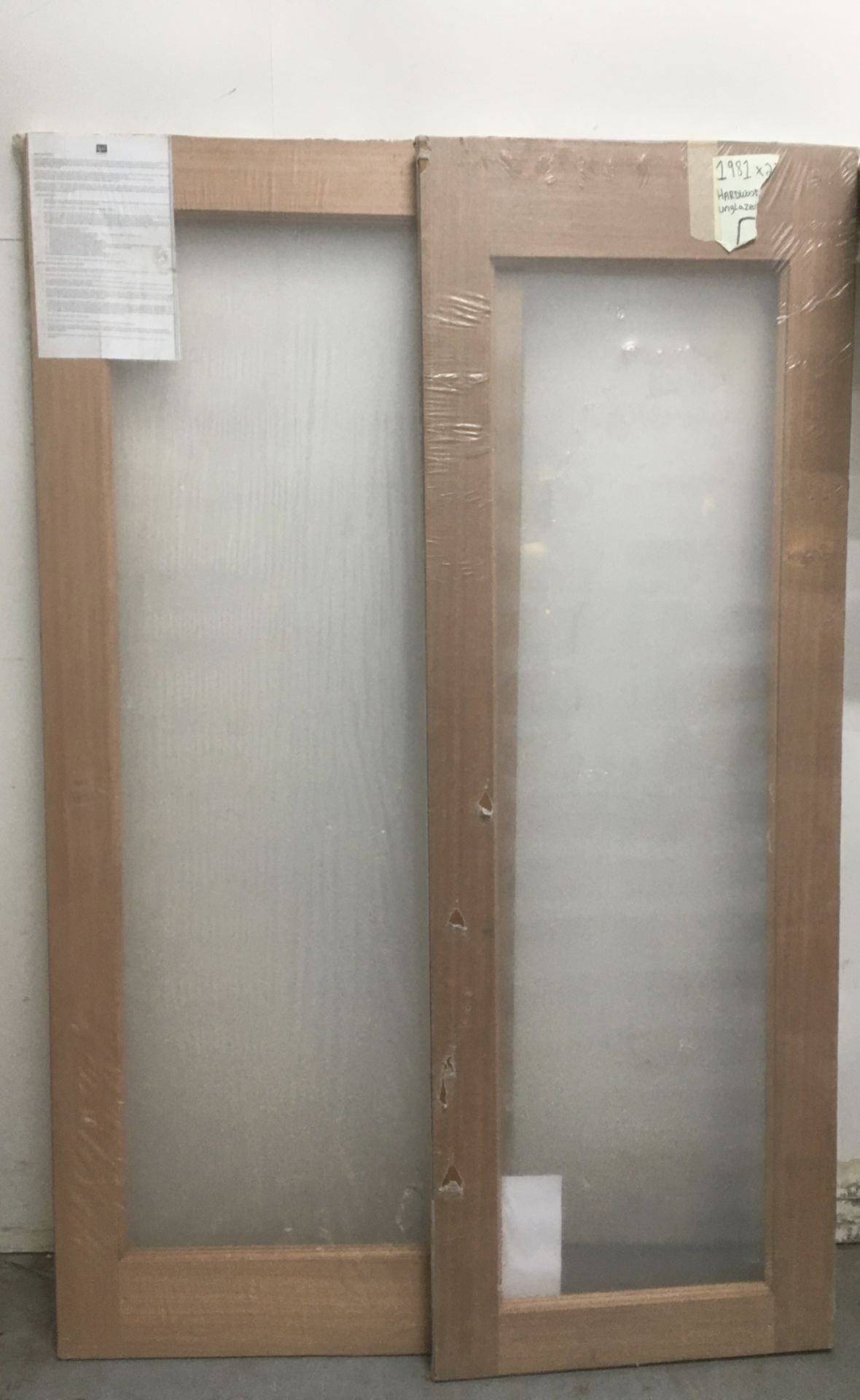 2 x Unglazed 35mm Hardwood Doors | 30'' x 78'' & 27'' x 78'' | Unlabelled