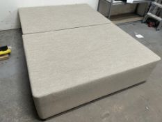 Ex Display Upholstered Double Divan Bed w/ 2 x Drawers in Cream Fabric