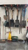 Qty shovels and brushes, as photo