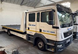 MAN TGL 12.250 Euro 6 recovery truck with low approach recovery frame, 2nd car lift, Crew cab