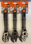 3 x Bahco XMS21ADJ3 3pc 80 Series Adjustable Wrench Sets