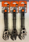 3 x Bahco XMS21ADJ3 3pc 80 Series Adjustable Wrench Sets