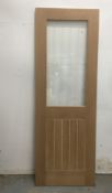 Howdens Holdenby Oak Clear Glazed Interior Door | 1982mm x 686mm x 35mm