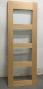 4-Port Clear Glazed Wooden Door W/ Pre-Cut Hinge & Handle Profiles | 1960mm x 676mm x 35mm