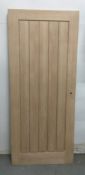 Unbranded Grid Pattern Wooden Door W/ Pre-Cut Hinge & Handle Profiles | 1975mm x 836mm x 35mm