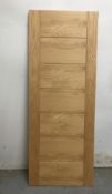 Oak Palermo Pre-Finished Wooden Door W/ Grid Inlay Pattern | 1980mm x 762mm x 35mm