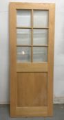 Bevelled 6-Port Glazed Wooden Door | 1980mm x 762mm x 35mm