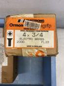 3 x Boxes Of Armstrong Ormond Double grip Wood screws, Steel Recessed Countersunk 4 x 3/4 Electro B