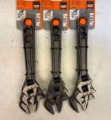 3 x Bahco XMS21ADJ3 3pc 80 Series Adjustable Wrench Sets