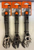 3 x Bahco XMS21ADJ3 3pc 80 Series Adjustable Wrench Sets