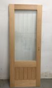 Unbranded Clear Glazed Interior Door W/ Pre-Cut Hinge & Handle Profiles | 1970mm x 760mm x 35mm