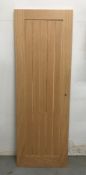 Unbranded Grid Patten Refurbished Wooden Door W/ Pre-Cut Hinge & Handle Profiles | 1945 x 680mm x 35