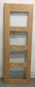 Unbranded 4-Port Clear Glazed Wooden Door W/ Pre-Cut Hinge & Roller Catch Profiles | 1954mm x 685mm